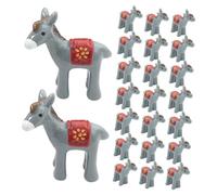 ABOOFAN 24 Pezzi Miniature Resin Donkey Figurines Small Farm Animal Sculptures For Diy Fairy Garden Moss Landscape Decor Accessories