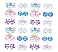 ABOOFAN 24 Pezzi Occhiali Carta Tema Oceano e Sirena per Accessori Foto Festa Estiva Compleanno Leggeri e Colorati per Decorazioni Party