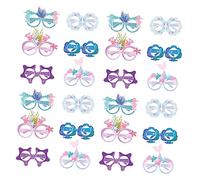 ABOOFAN 24 Pezzi Occhiali da Festa Tema Sirena Carta Leggera e Sicura per Compleanni Matrimoni e Party Spiaggia Accessori Divertenti e Colorati per Foto Creative