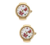 ABOOFAN 2pezzi Orologio Anello Decorativo Con Farfalle Elegante Orologio Da Dito Stile Antico Per Design Unico e Pratico Per Donne e Ragazze