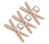 ABOOFAN 3 Pezzi Artigli per Chioma in Perla Presa Sicura, Clip a Molla in Lega Dorata, Accessori Eleganti la Routine di Bellezza Mattutina