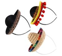 ABOOFAN 3 Pezzi Mini Cappello Messicano, Stile Folk Messicano, Protezione Solare, 3 Modelli, per Festival e Uso Quotidiano, per Amanti della Cultura Messicana