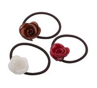ABOOFAN 3pezzi Elastici per Capelli Forma di Rosa Regolabili per Coda di Cavallo ad Alta Elasticità Decorativi per Ragazze per Ricci per Viaggi Spiaggia Feste Hawaiane Matrimoni