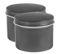 ABOOFAN 4 Pezzi Contenitore Rotondo in Alluminio 120ml Nero | Chiusura a Vite, Facile da Aprire e Richiudere, per Piccoli Oggetti e Crema Viso, Leggero