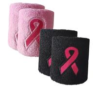 ABOOFAN 4 pezzi Fasce Polso Traspiranti Anti-sudore per Ciclismo e Corsa Supporto Sportivo Flessibile con Nastro Consapevolezza Cancro Rosa Leggere e Facili da Indossare Colore Casuale