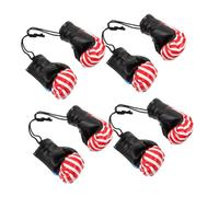 ABOOFAN 4 Pezzi Guanti Boxe Decorativi con Americana Simulazione Leggeri e Resistenti Addobbi Natalizi per Specchietto Retrovisore Auto e Feste Sportivo