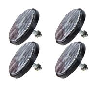 ABOOFAN 4 Pezzi Riflettori per Biciclette e Auto da Turismo in Plastica Bianca, Catarifrangenti Rotondi ad Alta visibilità, Accessori per Sicurezza Ciclismo e Veicoli Stradali