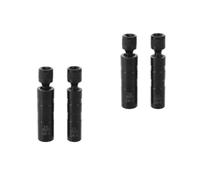 ABOOFAN 4 Pezzi Set di Bussole Magnetiche per Candele 14mm e 16 MM | Acciaio Legato al Cromo, Attacco 3/8 Pollice, Parete Sottile 1mm, Giunto Girevole, Nero
