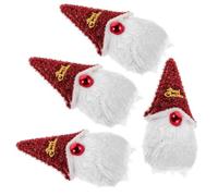 ABOOFAN 4 Pezzi Set di Ornamenti Natalizi per Albero di Babbo Natale in Plastica e Tessuto Non Tessuto, Decorazioni Leggere ed Eleganti per Uffici e Altri Spazi