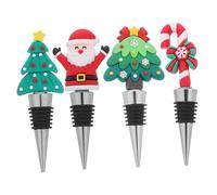 ABOOFAN 4 Pezzi Tappi per vino Natale del vino natale bottiglia per bottiglia Accessorio per risparmiare Gel silice