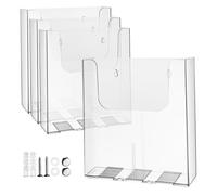 ABOOFAN 4 Pezzi Wall Mount Organizzatore a parete acrilico Scaffale del porta di brochure portafoto da parete porta depliant da parete portadepliant da parete Trasparente