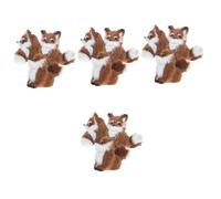 ABOOFAN 4 Set Ciondolo in Peluche di Volpe Polare Falso Ornamenti Decorazioni Natale Decorazione Sospeso Arredamento Bello Coda Lana Finta Pelliccia di Plastica Coffee 3 Pezzi * 4
