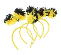 ABOOFAN 4pezzi Fascia per Capelli Forma di Ape Pompon Cerchietto Peloso per Feste di Compleanno Tema Ape Accessorio per Capelli Nero e Giallo per Eventi Primaverili