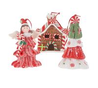 ABOOFAN 5 Set Casa di Melma di Natale Angeli Natalizi Angioletti Natalizi Home Decoration Ornamento da Appendere di Natale Piccolo Ornamento da Appendere alla Casa Argilla 3 Pezzi*5