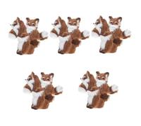 ABOOFAN 5 Set Ciondolo in Peluche di Volpe Polare Mini Decorazione Ornamento Natale Volpi Figurina Sospeso Piccolo Falso Realistico Coffee Finta Pelliccia di Plastica 3 Pezzi * 5