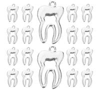 ABOOFAN 50 Pezzi Ciondoli a Forma di Denti in Lega di Zinco Colore Argento Antico, Pendenti per Gioielli Fai da Te e Creazione di Braccialetti, Ornamenti Artigianali per Collane, Portachiavi e Borse