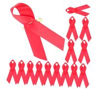 ABOOFAN 50 pezzi Spilla Nastro Rosso Fundraising con Spilla Accessorio Delicato per Sensibilizzazione Aids e Attività di Solidarietà Design Unico e Facile da Abbinare Vestiti e Accessori