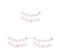 ABOOFAN 6 Pezzi Banner per la festa del il rivela l'arredamento della festa il rivela decorazioni per feste Shiltter Shower rosa