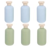 ABOOFAN 6 pezzi Bottiglie Shampoo da Viaggio Contenitori Ricaricabili Antiscivolo con Tappo Flip Flaconi Plastica Resistenti per Toiletries Design Avocado Verde e Blu Pastello