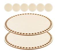 ABOOFAN 8 Pezzi Base in Legno per Borse all Uncinetto Rotonda Supporto Solido e Leggero per Fai da Te Fondo Cesto in Legno Naturale per Tessitura e Creazione di Borse Crochet