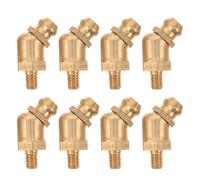 ABOOFAN 8 Pezzi Ingrassatore Mini in Ottone Oro M4x0,7 a 45 Gradi per | Filettatura Precisa, Parete Interna senza Bave, Tenuta Sicura, Installazione Facile in Spazi Ristretti