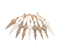 ABOOFAN 9 Pezzi Plastica Marrone Pendente Natalizio a Vintage per Stufa | Decorazione Rustica Effetto Opaco, Forma Allungata e Infrangibile, per Mensola e Vetrina Fai