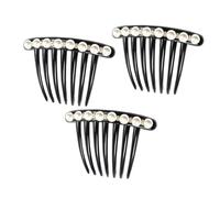 ABOOFAN Accessorio Per Chioma Con Perle e Strass, Set 3 Pezzi Di Pettini Antiscivolo Laterali, Eleganti Fermagli Da Sposa Per Donne e Ragazze Adatti a Matrimoni e Cerimonie