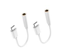ABOOFAN Adattatore Audio Usb-c a 3,5mm a 2 Pezzi, Bianco | Connettore Reversibile, Cavo USB 3.1, per Cuffie Cablate e Ascolto su Laptop