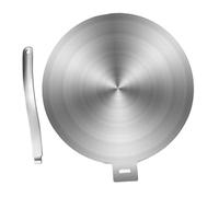 ABOOFAN Adattatore Piano per Pentole in Acciaio Inossidabile Piastra Diffusore di Calore Argento con Manico, per Piano Cottura a Induzione a Gas