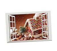 ABOOFAN Adesivo Murale Natalizio Finestra Scenografica Decorazione Creativa Per Camera Da Letto e Soggiorno Facile Da Applicare e Rimovibile Resistente All Per Ogni Superficie Liscia