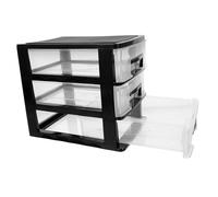 ABOOFAN Armadio in Plastica Nero e Trasparente Organizer Cassetto Multipiano Mobiletto Portaoggetti Portatile Scatola Portaoggetti Multifunzionale Adatto Per Ufficio e Studio