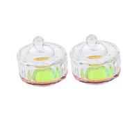 ABOOFAN Bicchiere in Cristallo per Unghie Coperchio Contenitore Dodecaedro per Liquidi Nail Art Set 2 Pezzi Mini Tazza Acrilica per Manicure Professionale e Uso Estetico