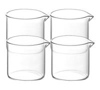 ABOOFAN Brocca Di Latte in Vetro Trasparente 110Ml Mini Pitcher Per Latte Espresso Sciroppo Tè Con Beccuccio Ideale Per Casa Bar Ristorante Set Da 4