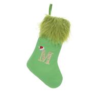 ABOOFAN Calza di Natale Grande Verde con Letterina Ricamata Calza Natalizia Gigante con Peluche e Anello per Appendere Decorazione Originale per Albero e Feste Familiari