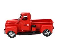 ABOOFAN Camion di Natale Decorazione Natalizia Vintage in Camioncino Rosso d'Epoca Centrotavola per Ufficio Regalo Natalizio per Famiglia e Amici