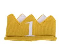 ABOOFAN Cappello Corona in Filato per 1° Compleanno, Cappello a Corona per Ragazzo Ragazza, Giallo, Pull On, Traspirante, Accessorio Fotografico per Bimbo di 1 Anno
