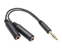 ABOOFAN Cavo Audio Stereo 6, 35mm Sdoppiatore Y, Rame, Adattatore | Nero, per Microfono e Altoparlanti, Schermatura Emi Rfi, Alta Trasmissione