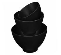 ABOOFAN Ciotola in Silicone per Maschera Viso, Set 3 Pezzi, Nera, Uso Domestico, Facile da Usare, per Miscelare Trattamenti Fai da Te
