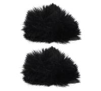 ABOOFAN Copertura Per Microfono Antivento in Peluche Nero, Set Da 2 Pezzi, Protezione Ad Alta Densità Per Riduzione Rumore e Polvere, Adatta Per Studi Di Registrazione e Sale Riunioni