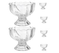 ABOOFAN Coppette da Dessert in Vetro Trasparente 6 Pezzi Forma 150 Ml Ciotole Piede per Gelato Yogurt Snack per Feste o Uso Apertura per Facile Servizio