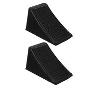 ABOOFAN Cunei per Ruote in Gomma con Anello 16X9X9 CM Set da 2 Pezzi Blocchi Antiscivolo per Auto Piccole Fermaruota per Garage e Parcheggio Veicoli Compatti