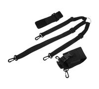 ABOOFAN Custodia Porta Radio in Nylon Nero con Cinturino da Braccio e Clip Elastiche, Set 1 per Radio e Microfono, per Campeggio e Pesca