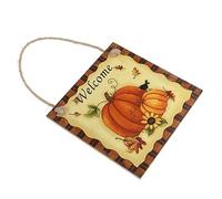 ABOOFAN Decorazione Per Porta Con Zucca Del Ringraziamento Cartelli Autunnali Appendino Da Parete in Legno - Decorazione Leggera E Duratura