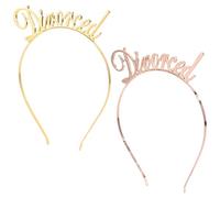 ABOOFAN Fasce per Chioma Lettere Just Divorced in Metallo, Set da 2 Pezzi Oro e Oro Rosa, Accessori Decorativi per Feste di Libertà Femminile