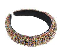 ABOOFAN Fascia per Capelli Donna Larga con Pietre Decorative in Lega e Velluto a Righe, Stile Vintage Chic per Utilizzo Quotidiano ed Eventi Eleganti Stili multipli