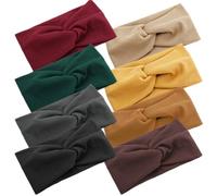 ABOOFAN Fascia per Sudore 8 Pezzi in Gomma e Cotone, Assorbente e Elastica, per Yoga e Sport, Mantiene i Chioma Lontani dal Viso