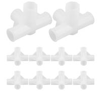 ABOOFAN Giunti in Plastica 13 MM 10 Pezzi Kit di Collegamento Mobili Raccordi Angolari a 4 Vie per Aste Armadio e Scarpiera Uso Fai da Te per Organizzazione Interni