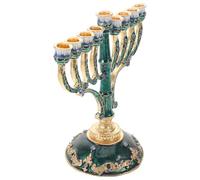 ABOOFAN Menorah Nove Bracci in Metallo Oro Elegante e Versatile per Decorazione della Tavola di Hanukkah e Cerimonie Festive in Sinagoga