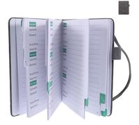 ABOOFAN Mini Rubrica Telefonica Tascabile in Similpelle A6 Grigio Nero Organizer per Indirizzi e Numeri di Telefono Rubrica Portatile per Casa e Ufficio Salvaspazio e Leggera