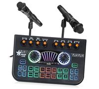 ABOOFAN Mixer Audio con Scheda Audio Live e Funzione Cambia Voce Kit Completo per Podcasting e Streaming Live Inclusi Microfoni e Mixer Professionale